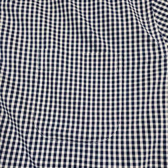 Peter Millar Shirt Mens L Blue White Gingham Check Button Up Cotton Silk Blend - Picture 4 of 10